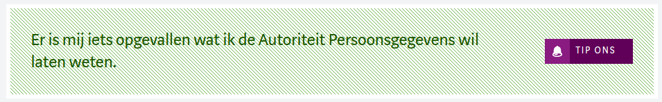 Klik-knop van de Autoriteit Persoonsgegevens